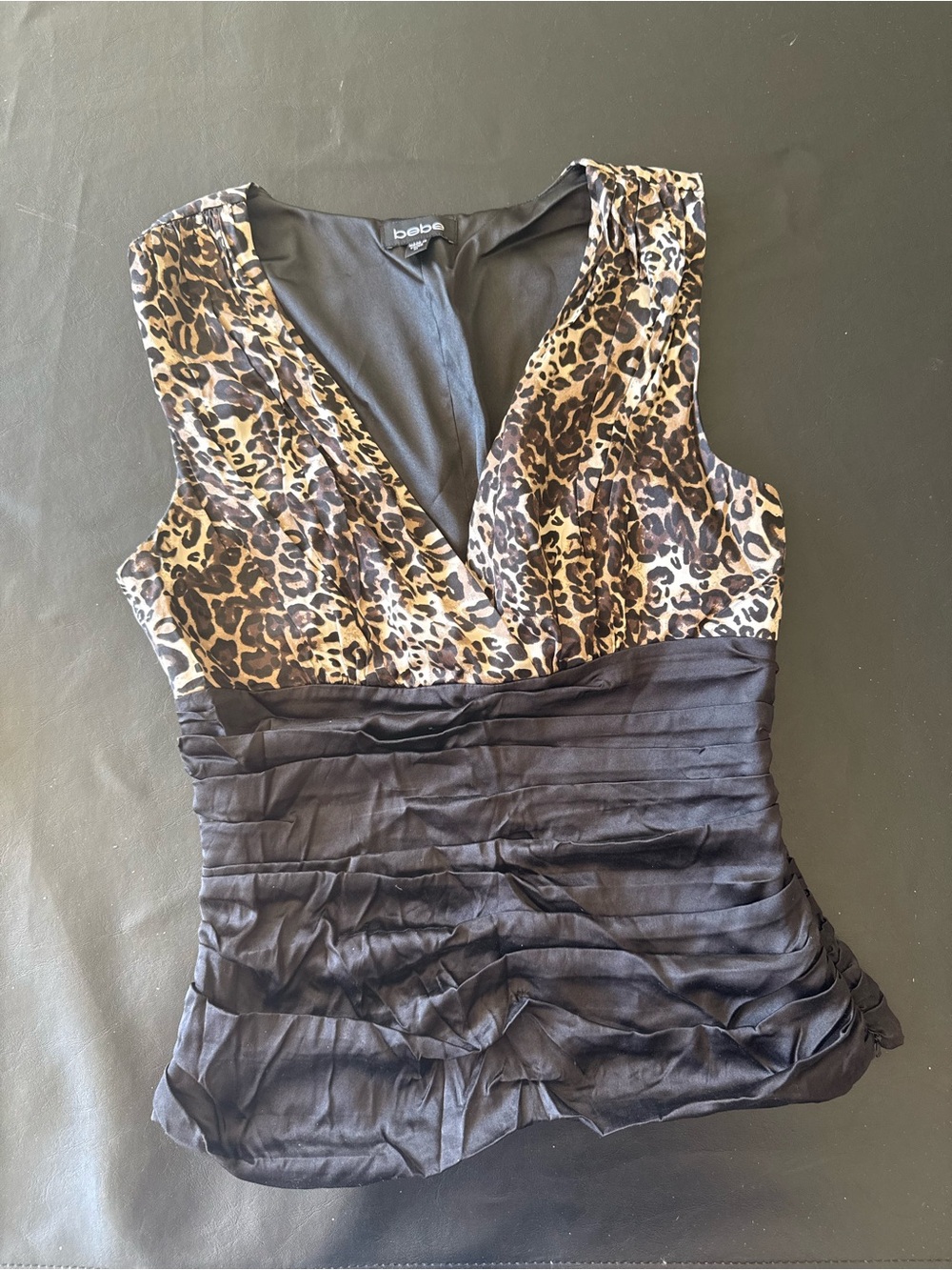 2000’s Bebe Leopard Print V-Neck Top